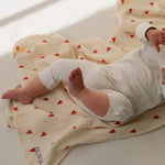 Mušelínová plena STUDIO NOOS Neutral Hearts 120 x 120 cm | Lavly.cz