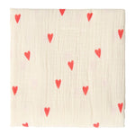 Mušelínová plena STUDIO NOOS Neutral Hearts 120 x 120 cm | Lavly.cz