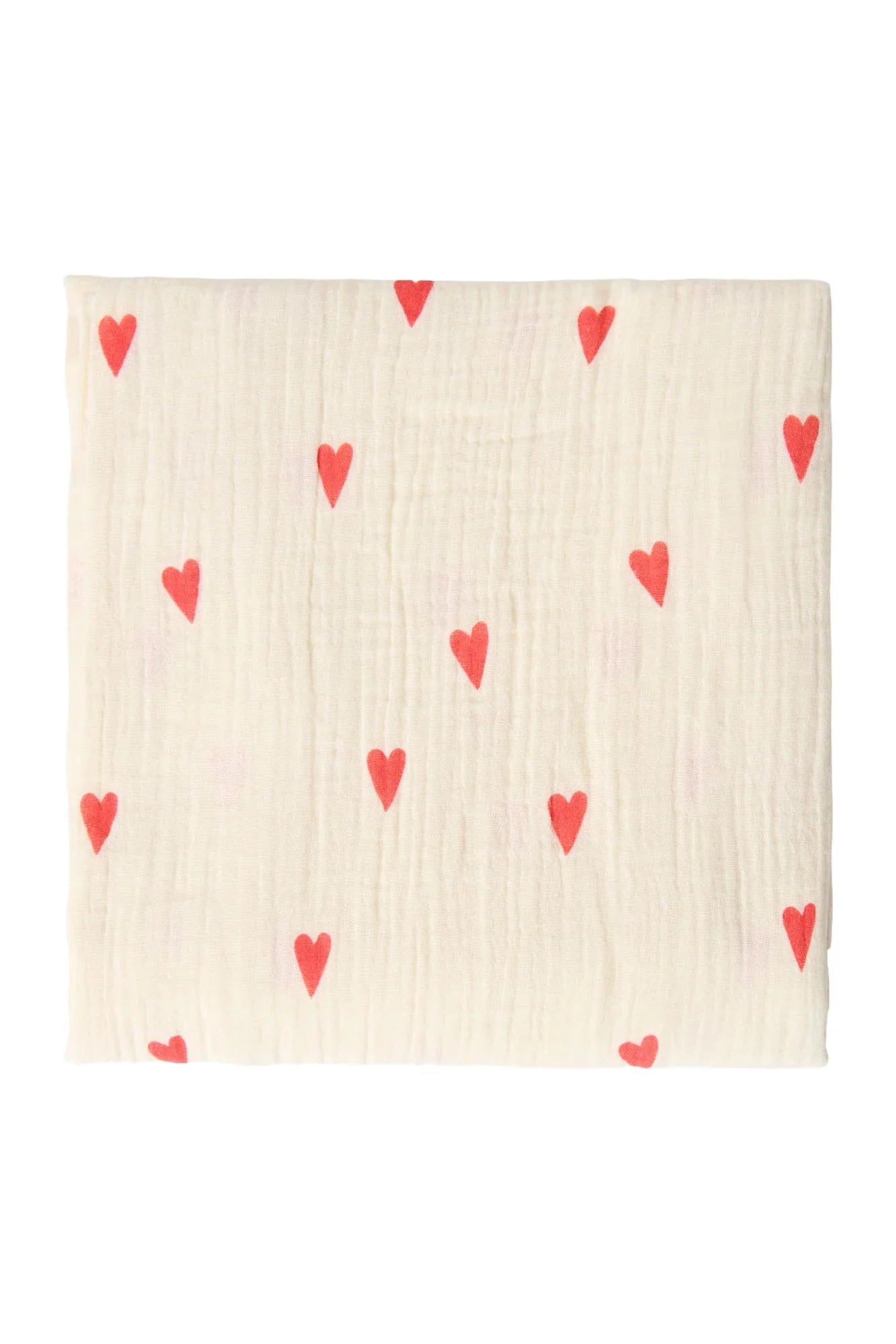 Mušelínová plena STUDIO NOOS Neutral Hearts 120 x 120 cm | Lavly.cz
