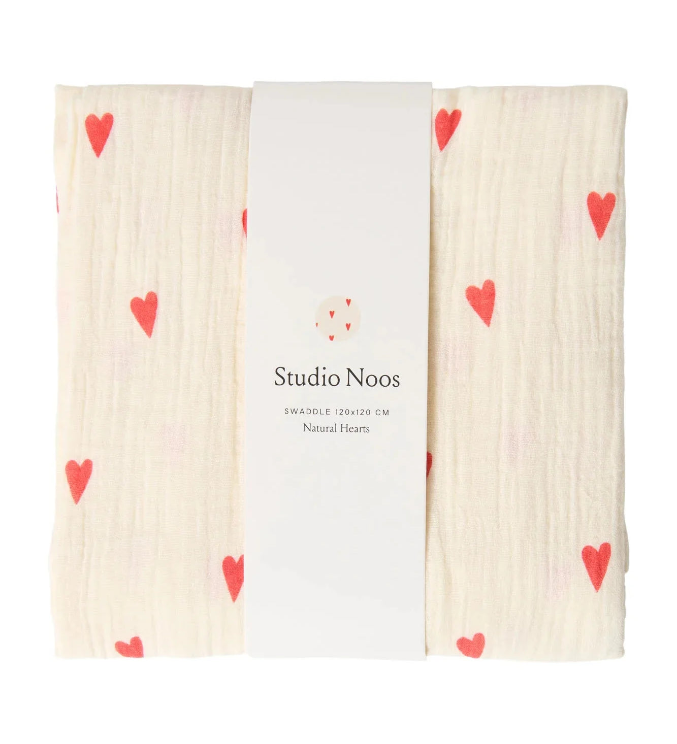 Mušelínová plena STUDIO NOOS Neutral Hearts 120 x 120 cm | Lavly.cz