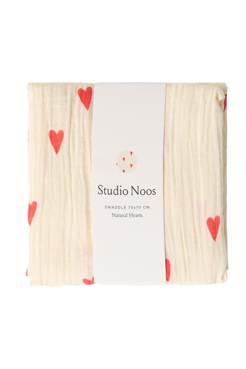 Mušelínová plena STUDIO NOOS Neutral Hearts | Stylové doplňky pro děti a ženy | Lavly.cz