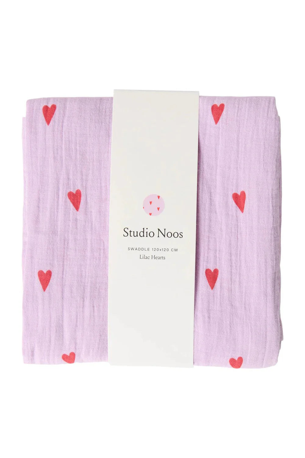Mušelínová plena STUDIO NOOS Purple Hearts 120 x 120 cm | Lavly.cz