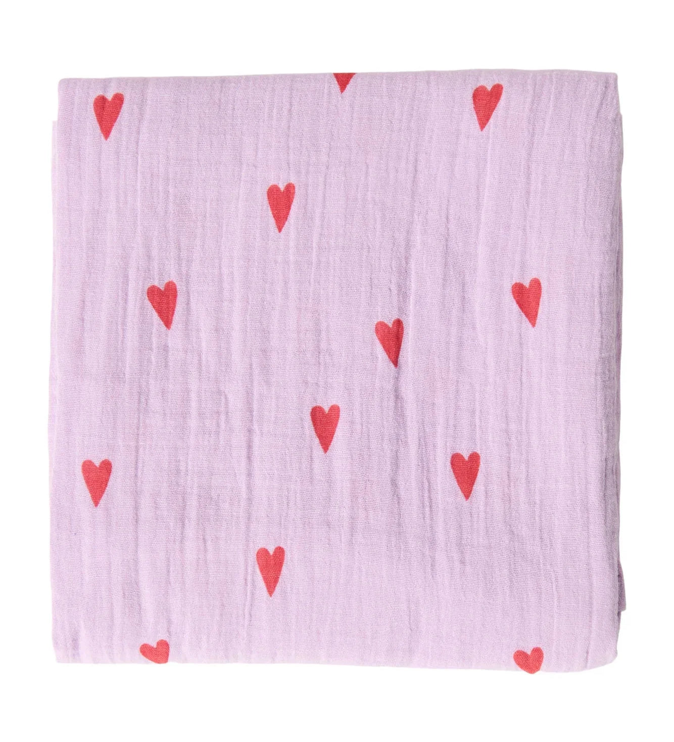 Mušelínová plena STUDIO NOOS Purple Hearts 120 x 120 cm | Lavly.cz