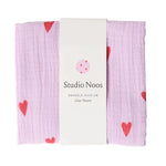 Mušelínová plena STUDIO NOOS Purple Hearts | Lavly.cz