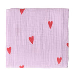 Mušelínová plena STUDIO NOOS Purple Hearts | Lavly.cz