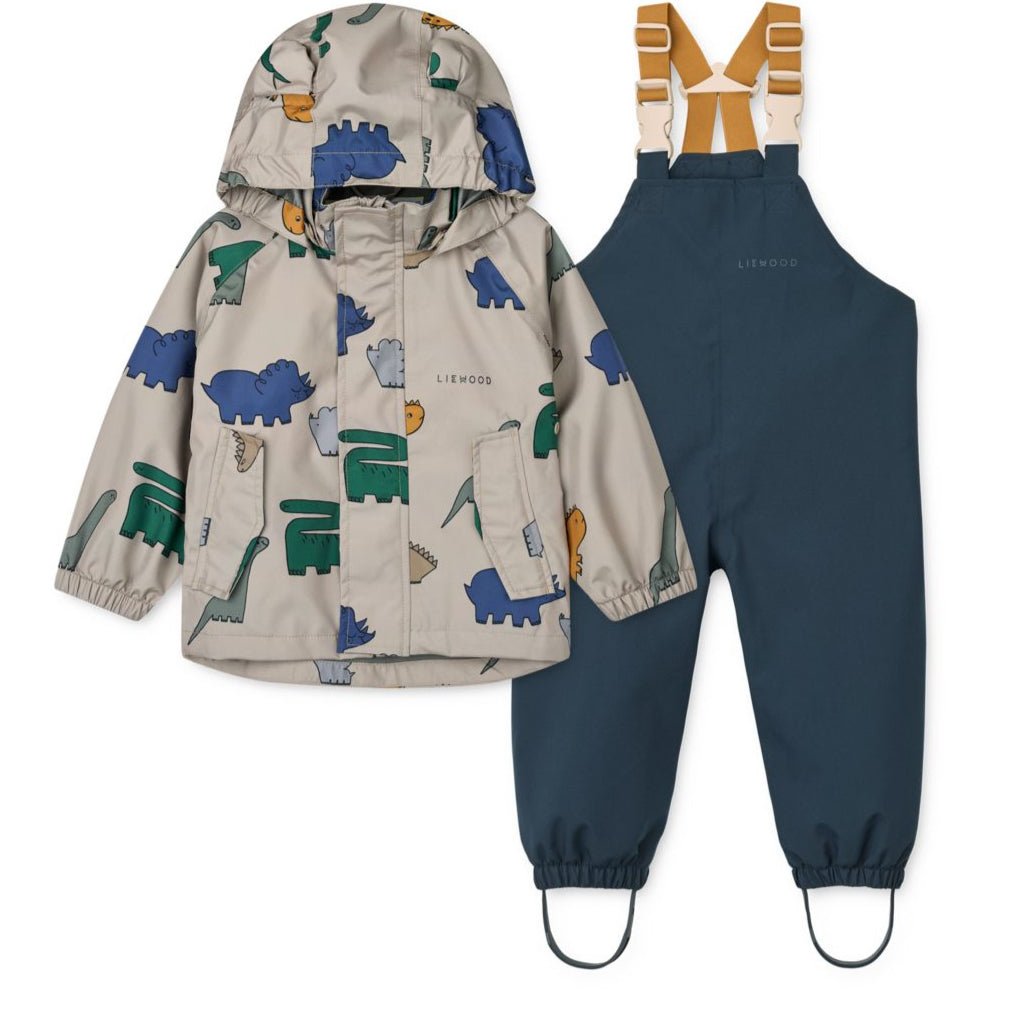 Nepromokavá souprava LIEWOOD Manu Dinosaurs / Mist | Stylové doplňky pro děti a ženy | Lavly.cz