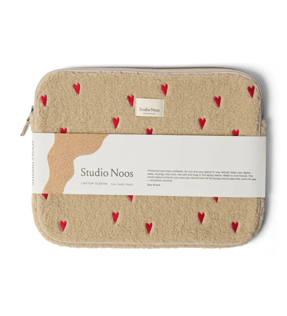 Obal na notebook STUDIO NOOS Ecru Teddy Hearts | Lavly.cz