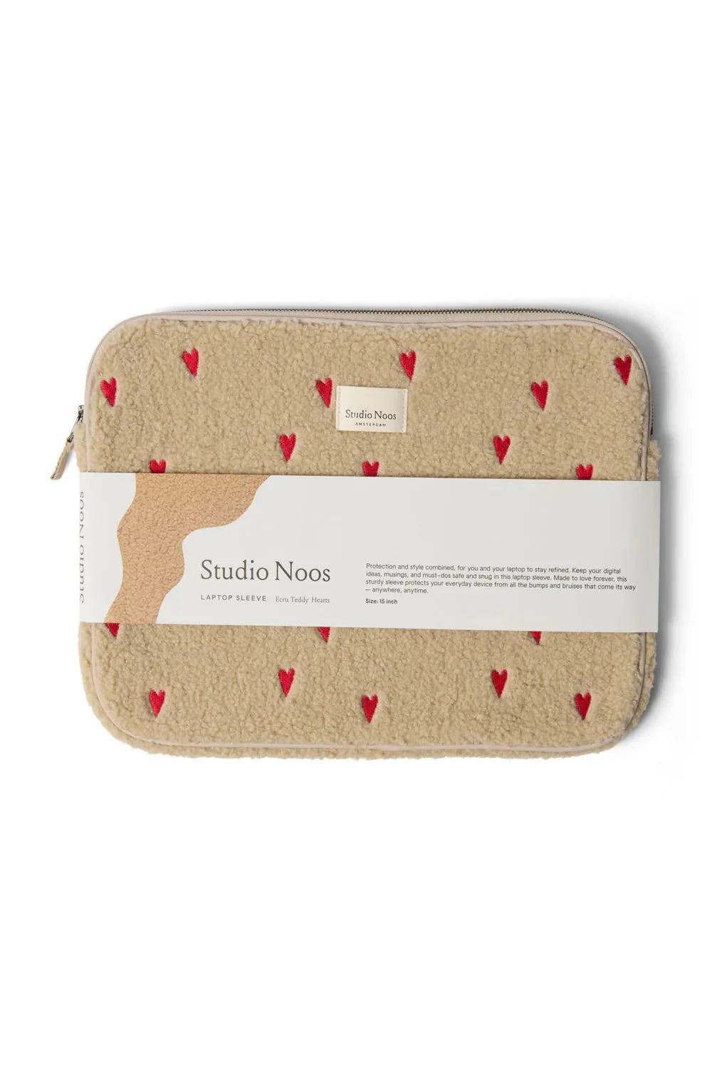 Obal na notebook STUDIO NOOS Ecru Teddy Hearts | Lavly.cz