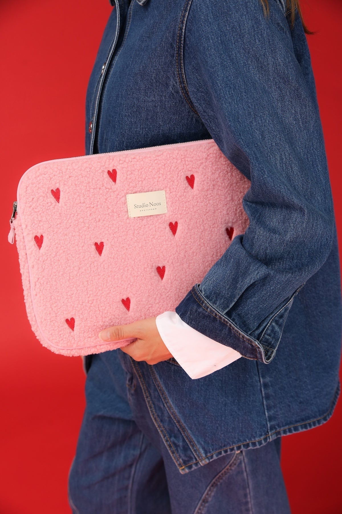 Obal na notebook STUDIO NOOS Light Pink Teddy Hearts | Lavly.cz