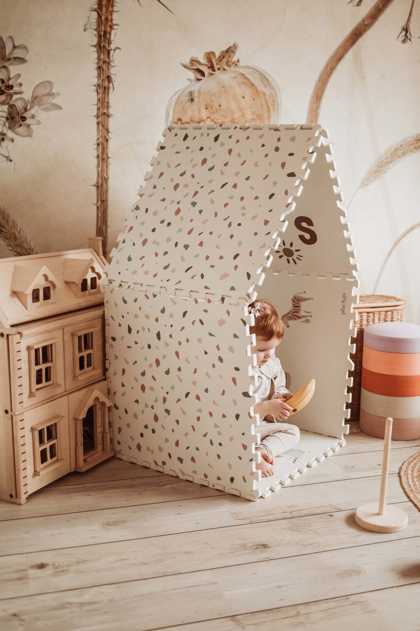 Oboustranná puzzle podložka PLAY&GO Abeceda / Terazzo | Stylové doplňky pro děti a ženy | Lavly.cz