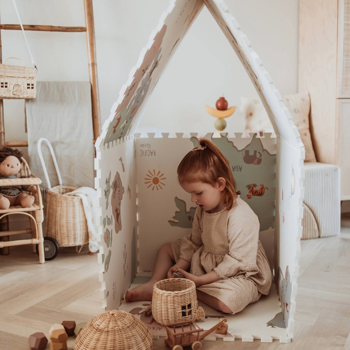 Oboustranná puzzle podložka PLAY&GO Mapa světa | Lavly.cz