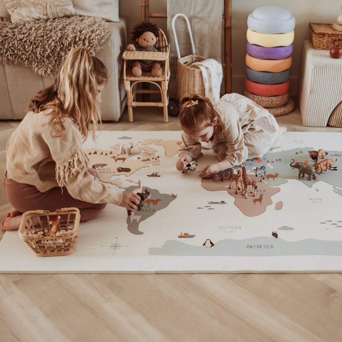 Oboustranná puzzle podložka PLAY&GO Mapa světa | Lavly.cz
