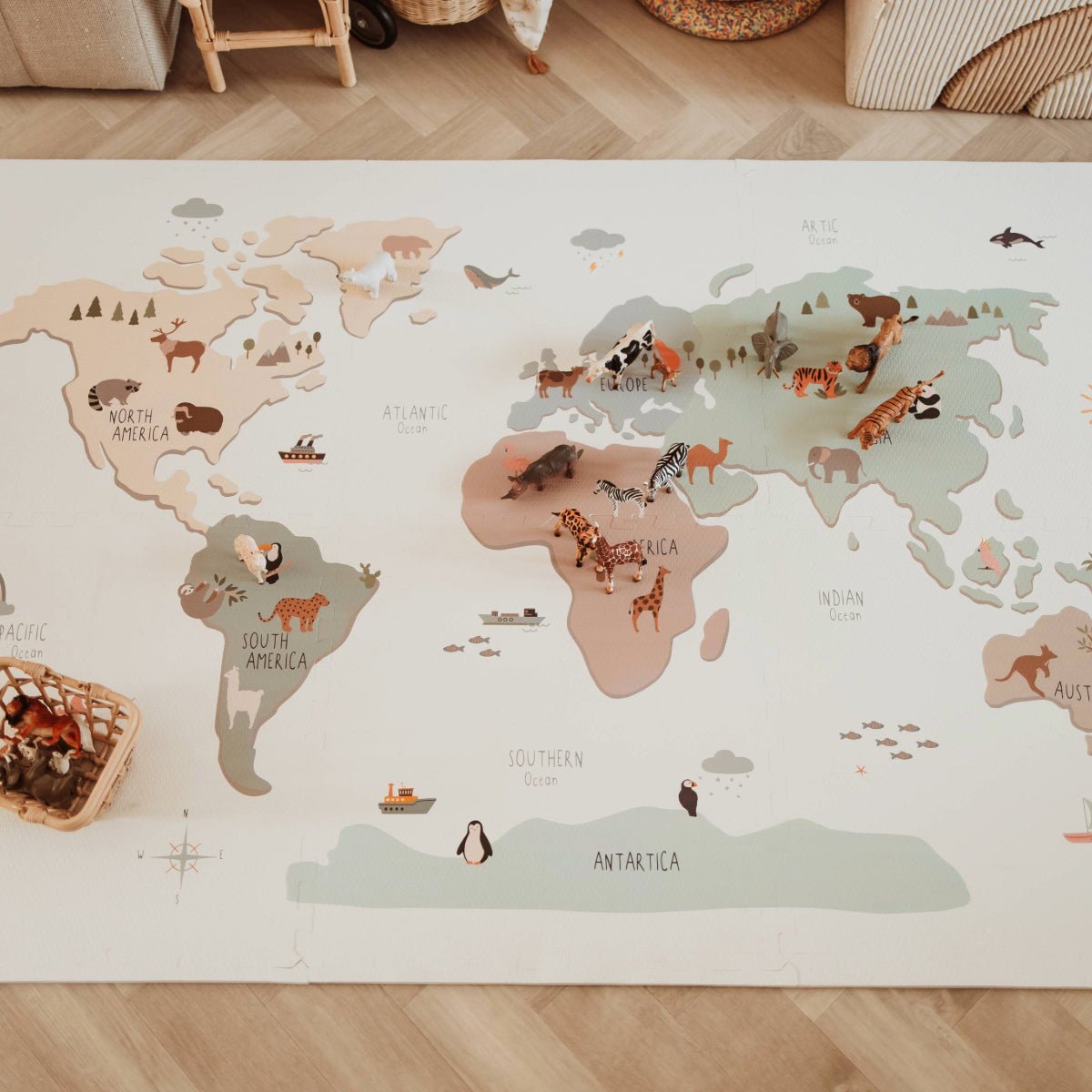 Oboustranná puzzle podložka PLAY&GO Mapa světa | Lavly.cz