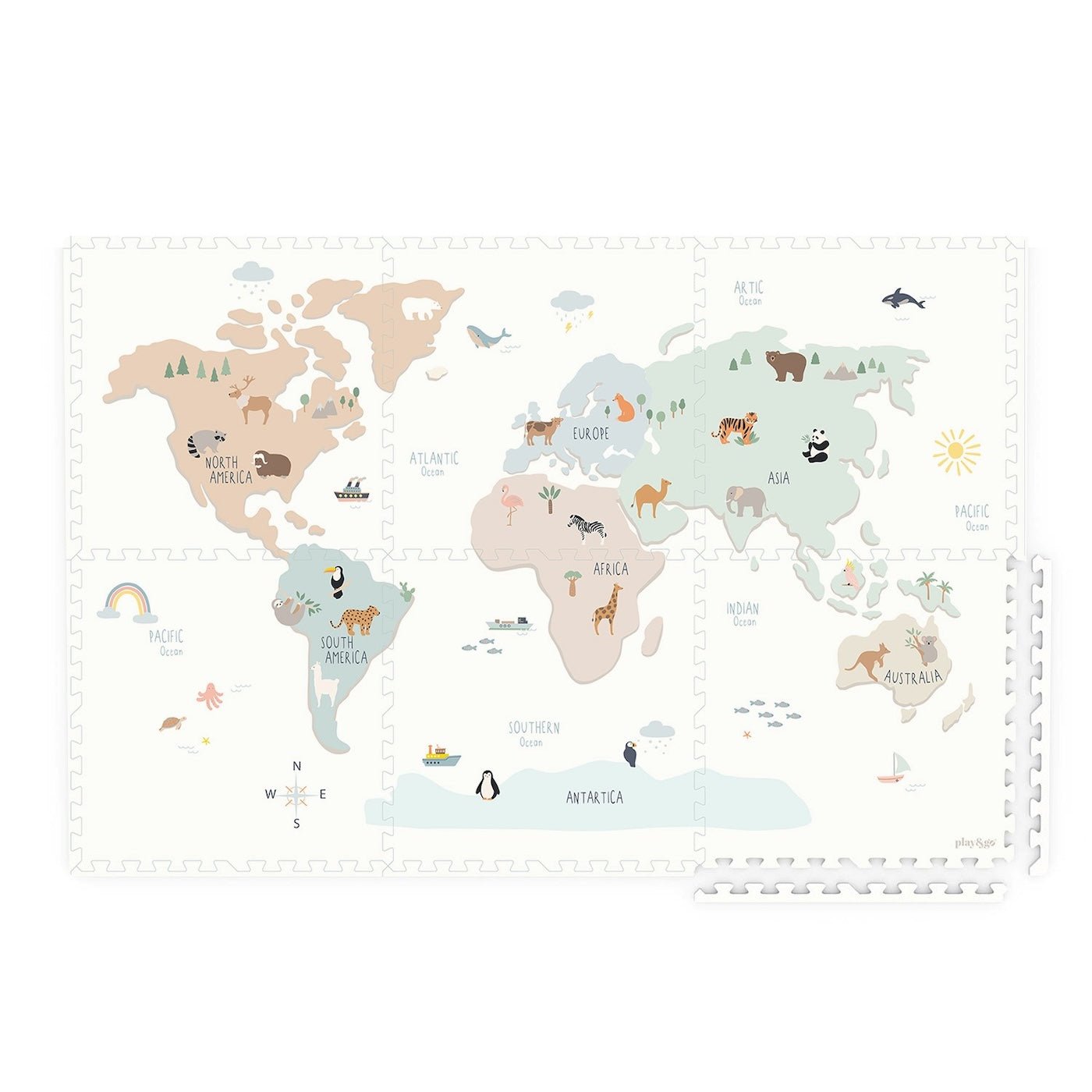 Oboustranná puzzle podložka PLAY&GO Mapa světa | Lavly.cz