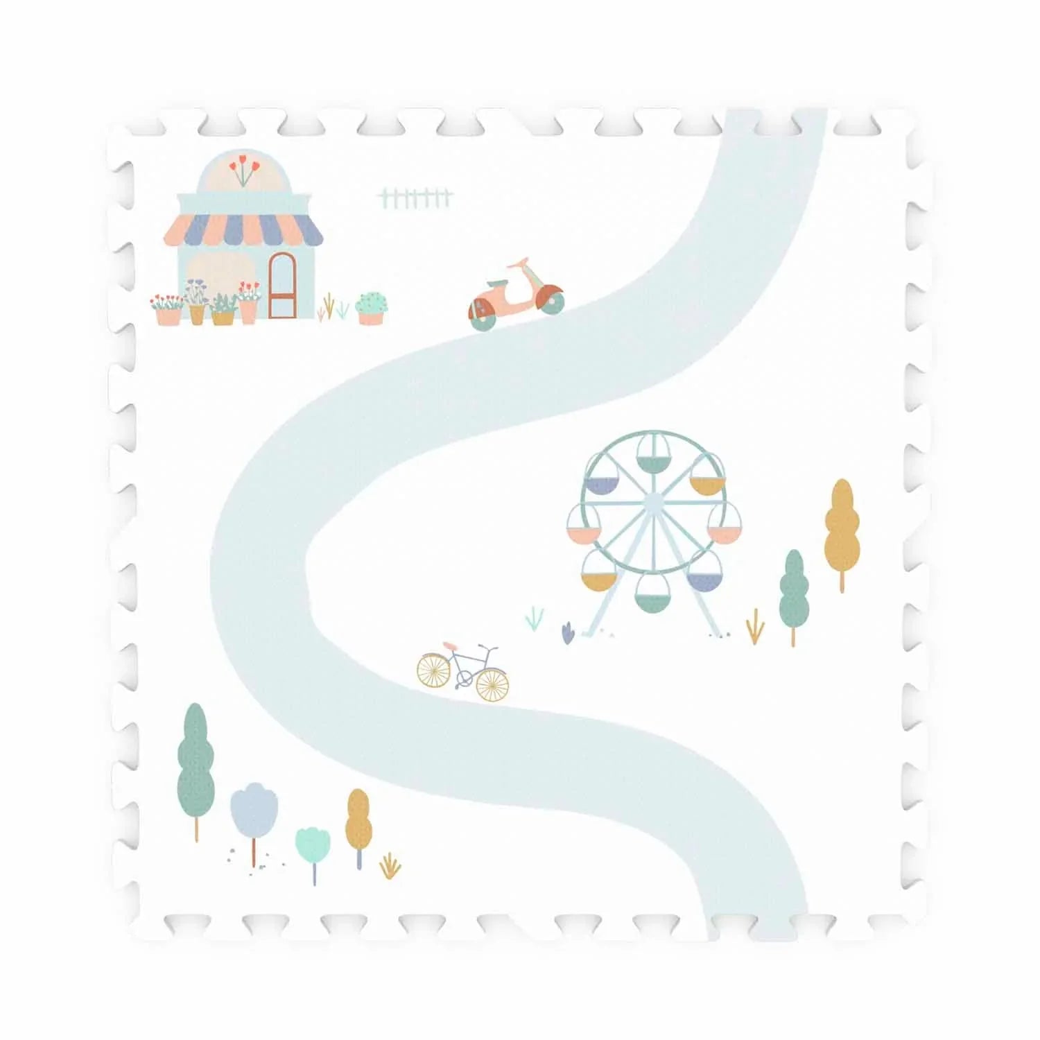 Oboustranná puzzle podložka PLAY&GO Město / Terazzo | Stylové doplňky pro děti a ženy | Lavly.cz