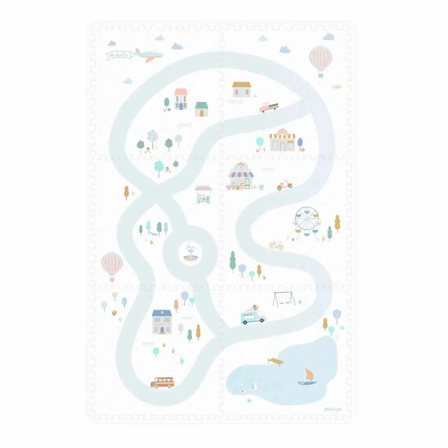 Oboustranná puzzle podložka PLAY&GO Město / Terazzo | Stylové doplňky pro děti a ženy | Lavly.cz