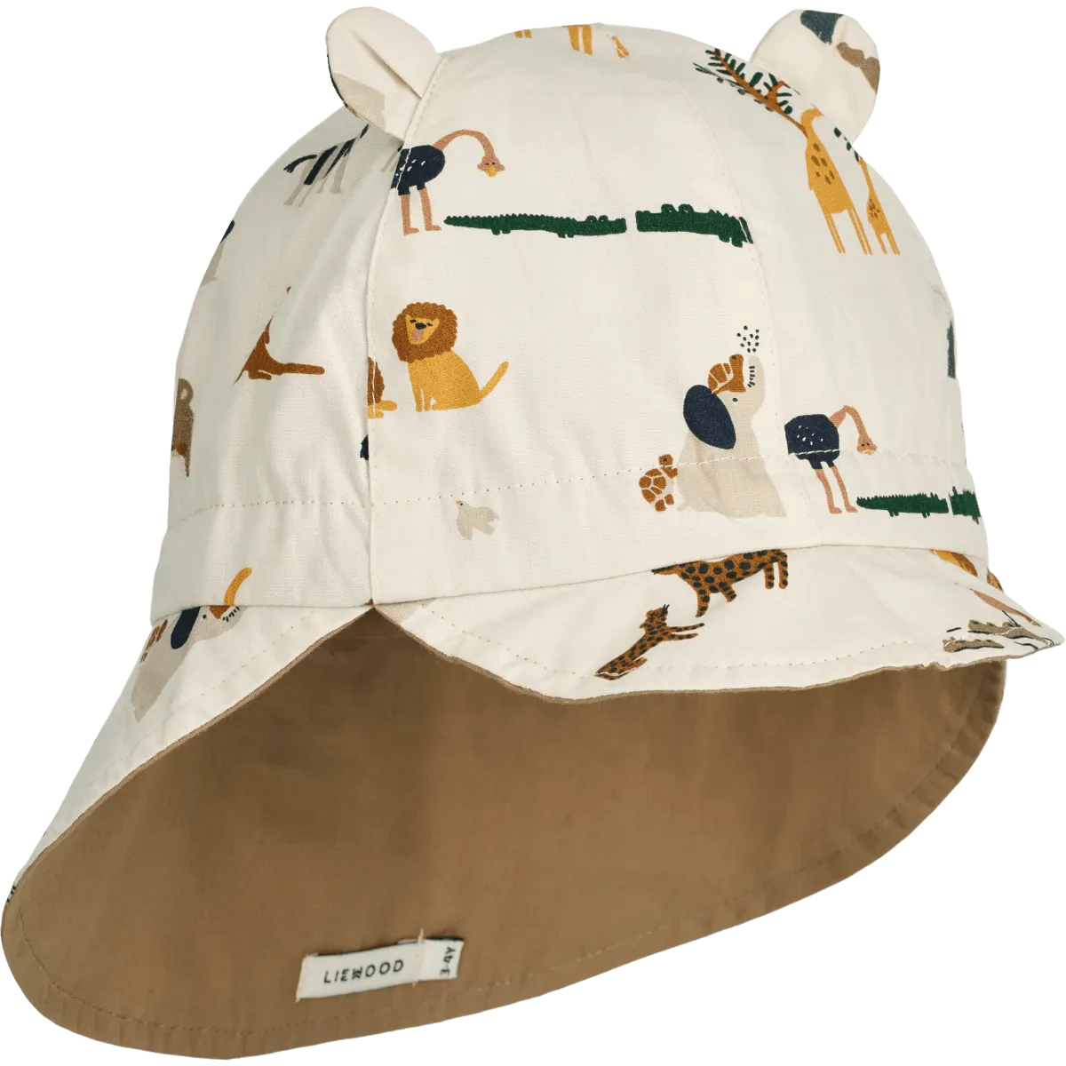 Oboustranný letní klobouk LIEWOOD Gorm Zvířátka All Together Sandy | Stylové doplňky pro děti a ženy | Lavly.cz