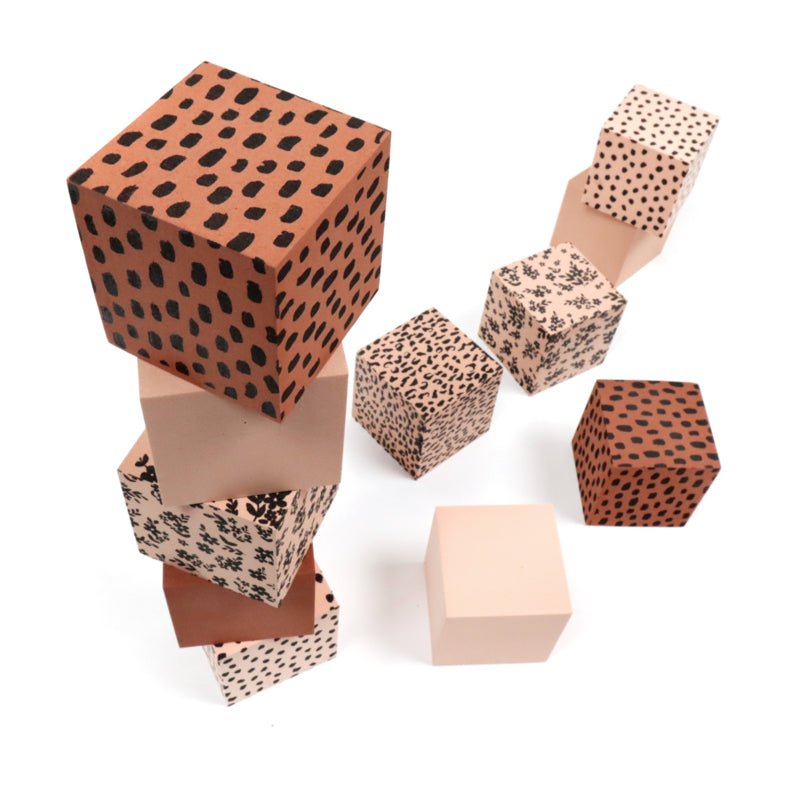 Pěnové kostky VAN PAULINE v bavlněném vaku - Růžová mix | Stylové doplňky pro děti a ženy | Lavly.cz