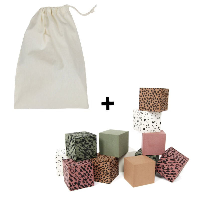 Pěnové kostky VAN PAULINE v bavlněném vaku - Zelená mix | Stylové doplňky pro děti a ženy | Lavly.cz