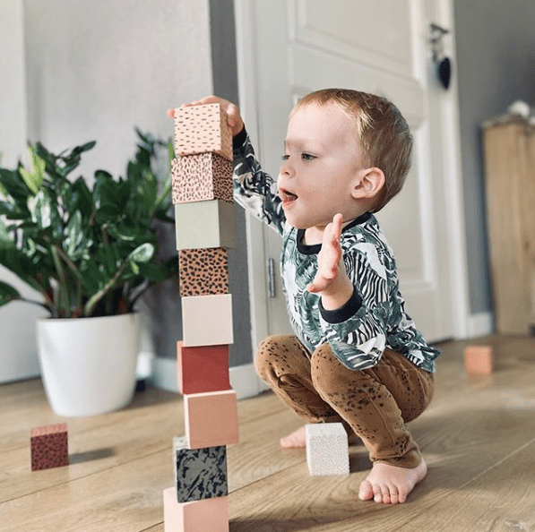 Pěnové kostky VAN PAULINE v bavlněném vaku - Zelená mix | Stylové doplňky pro děti a ženy | Lavly.cz