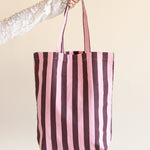 Plátěná taška TINNE+MIA Stripes Chocolate + Bubblegum | Lavly.cz