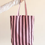 Plátěná taška TINNE+MIA Stripes Chocolate + Bubblegum | Lavly.cz