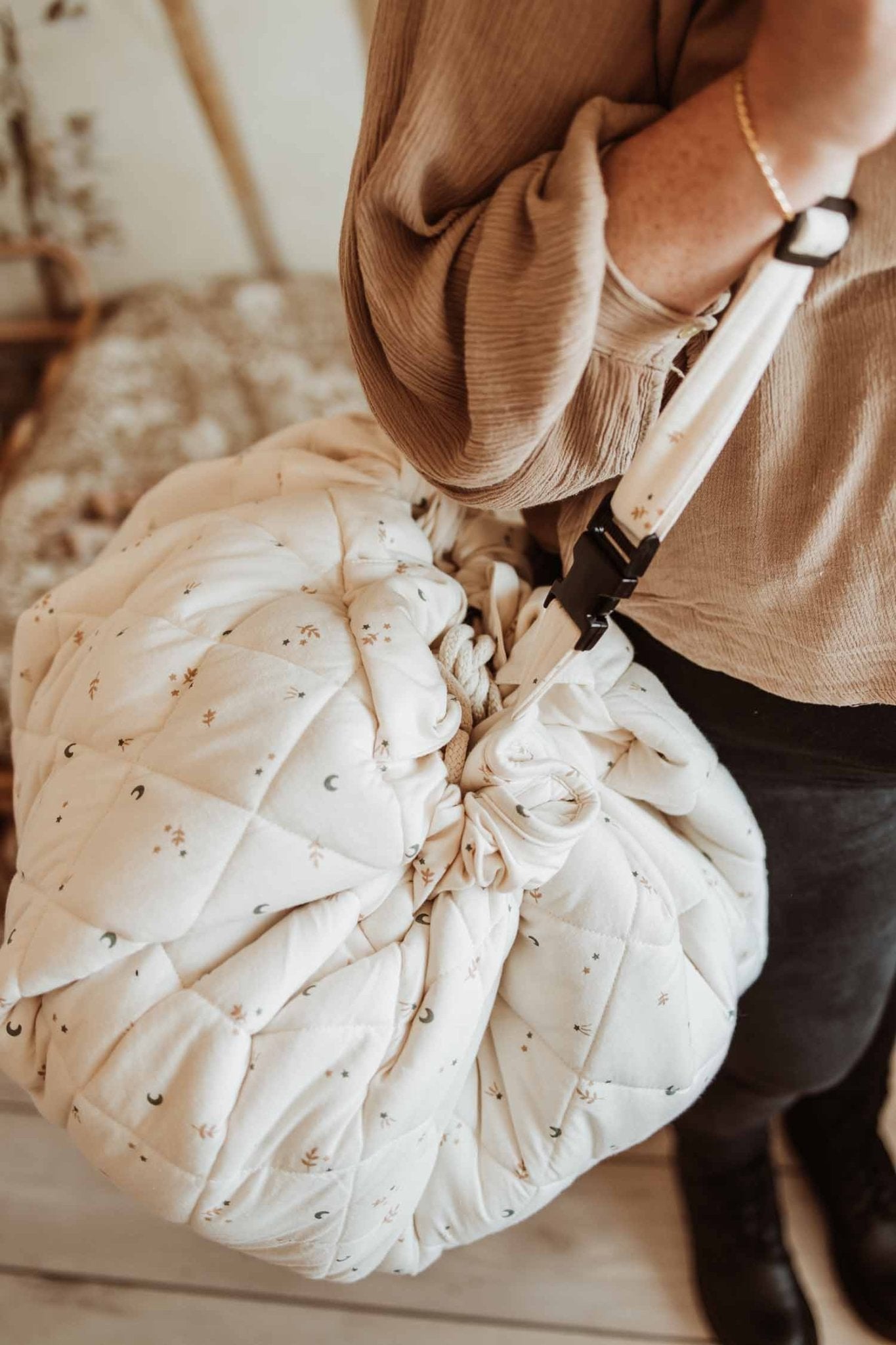 PLAY&GO BABY Organic Hrací podložka / Vak na hračky / Taška Moon | Lavly.cz