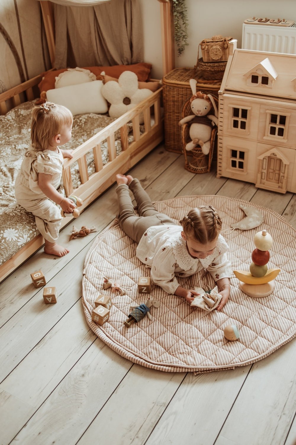 PLAY&GO BABY Organic Hrací podložka / Vak na hračky / Taška Stripes Brown | Stylové doplňky pro děti a ženy | Lavly.cz