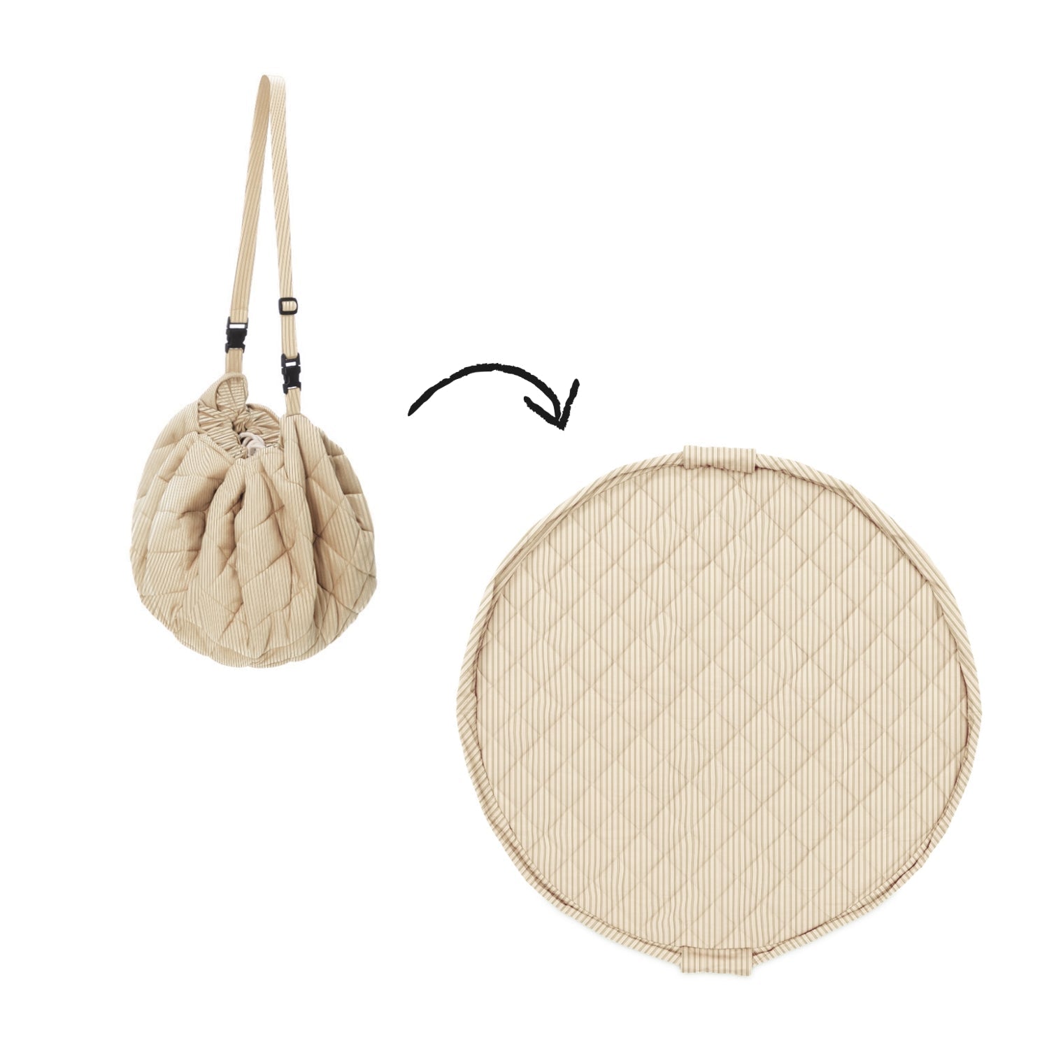 PLAY&GO BABY Organic Hrací podložka / Vak na hračky / Taška Stripes Brown | Stylové doplňky pro děti a ženy | Lavly.cz
