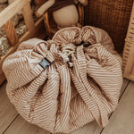 PLAY&GO BABY Organic Hrací podložka / Vak na hračky / Taška Stripes Brown | Stylové doplňky pro děti a ženy | Lavly.cz
