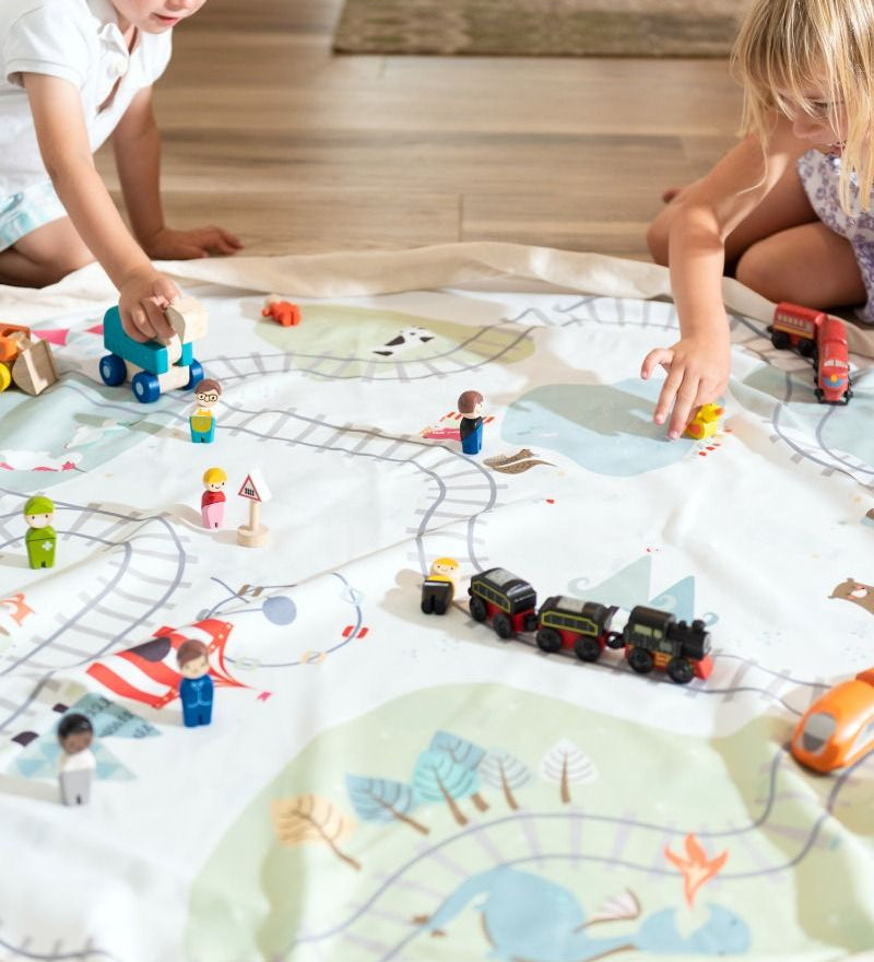 PLAY&GO Hrací podložka / vak na hračky Koleje / Medvědi | Stylové doplňky pro děti a ženy | Lavly.cz