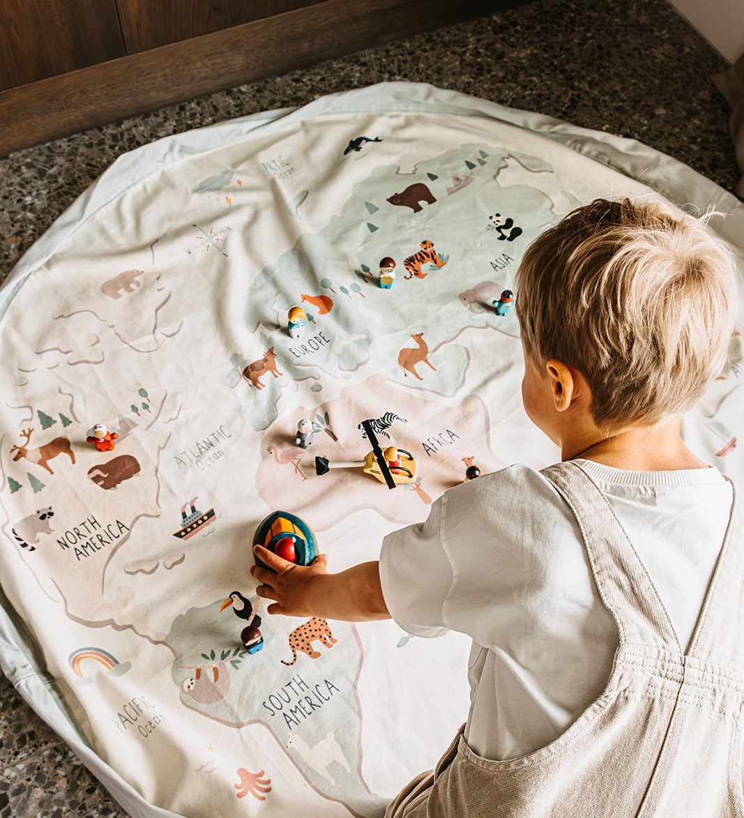 PLAY&GO Hrací podložka / vak na hračky Mapa světa | Lavly.cz