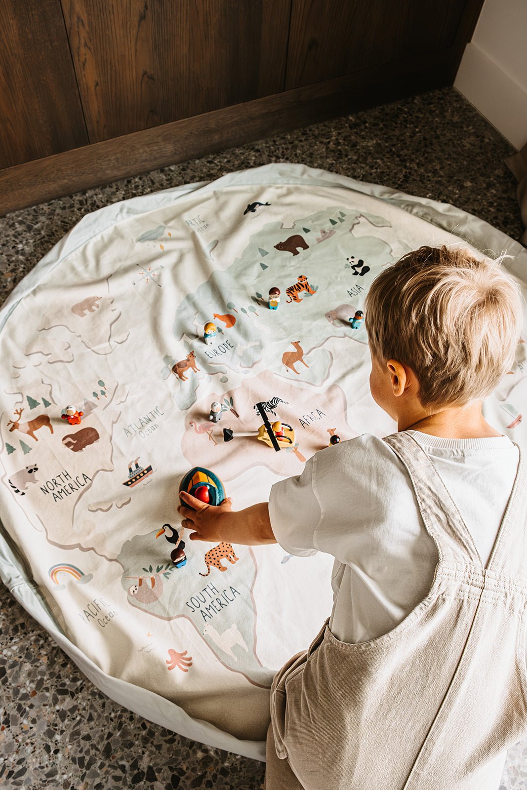 PLAY&GO Hrací podložka / vak na hračky Mapa světa | Lavly.cz