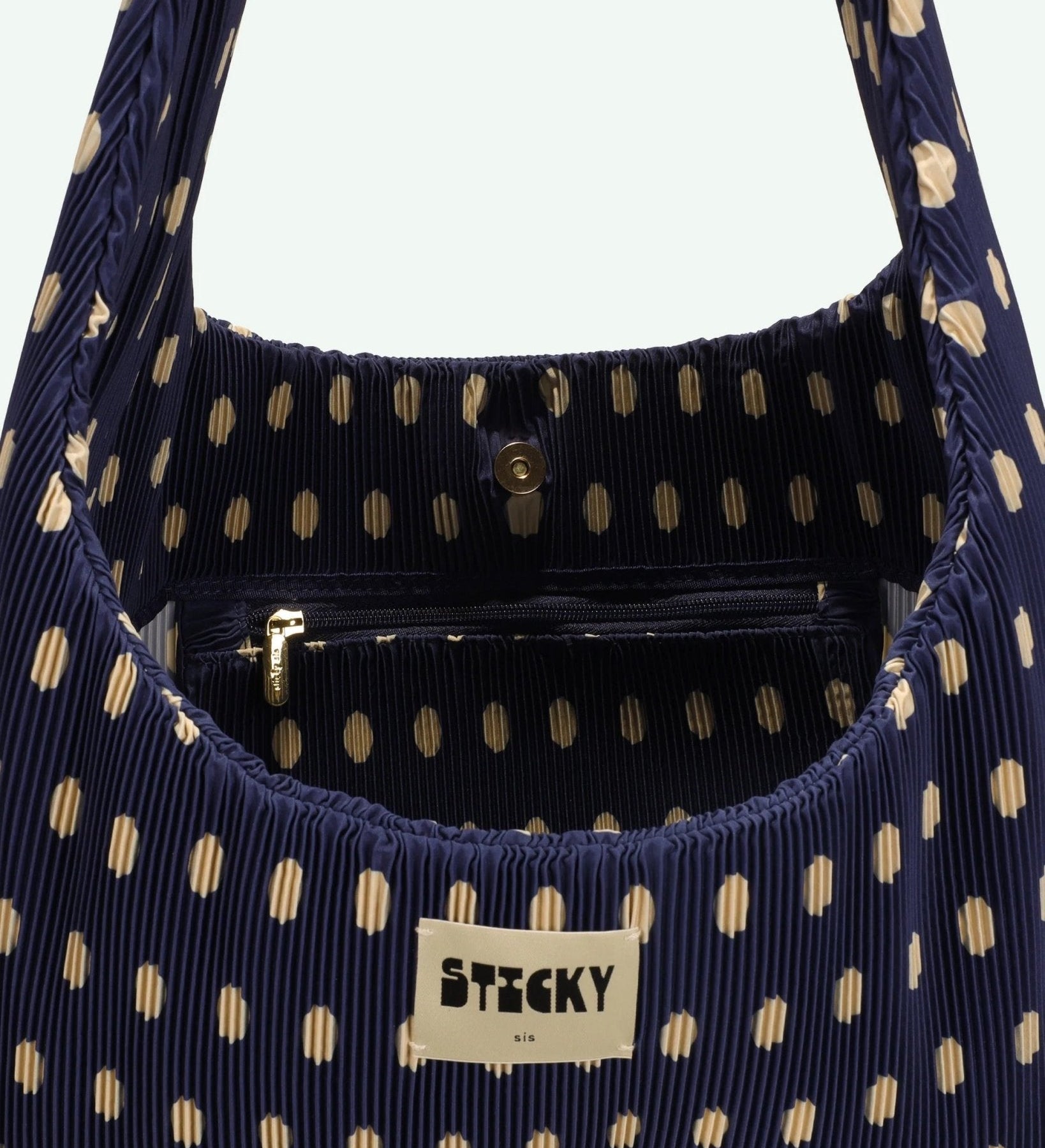 Plisovaná taška THE STICKY SIS CLUB Dots Marine + Marzipan | Lavly.cz