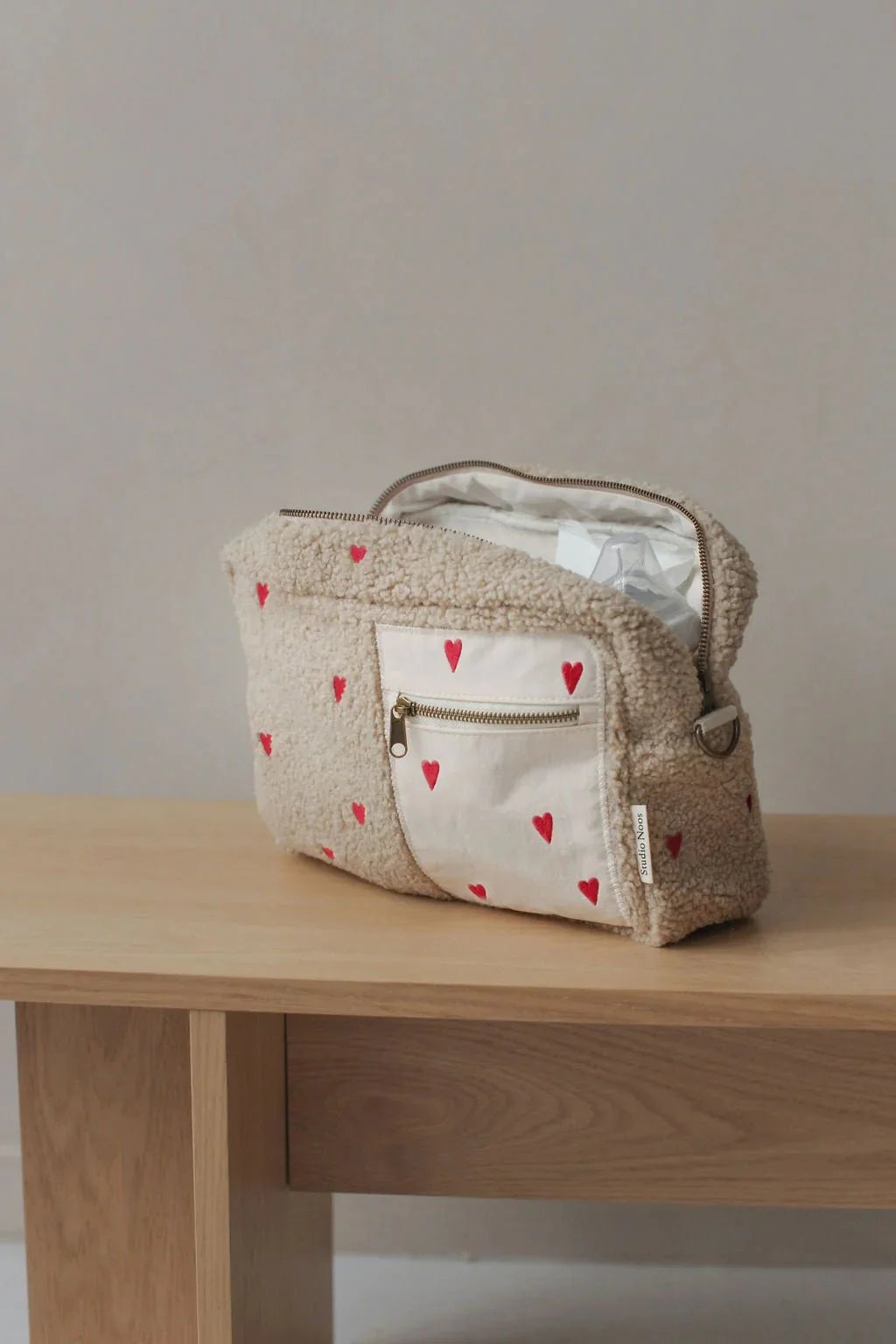 Přebalovací organizér STUDIO NOOS Ecru Teddy Hearts | Lavly.cz