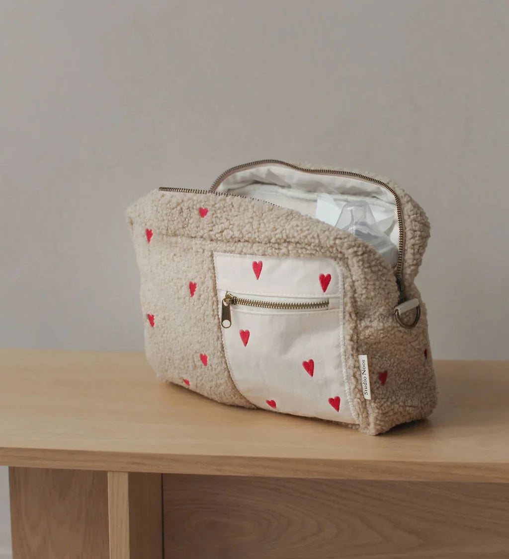 Přebalovací organizér STUDIO NOOS Ecru Teddy Hearts | Lavly.cz