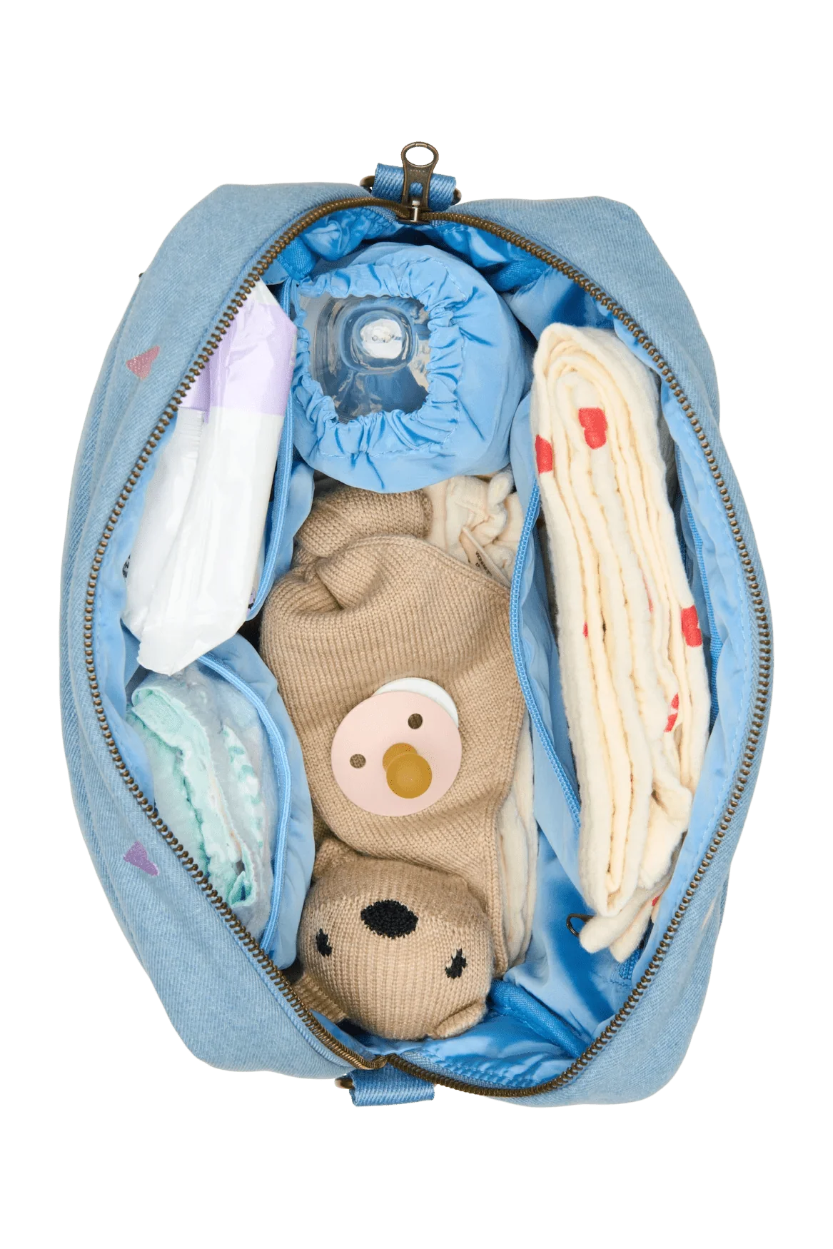 Přebalovací organizér STUDIO NOOS Light Blue Hearts Denim | Lavly.cz