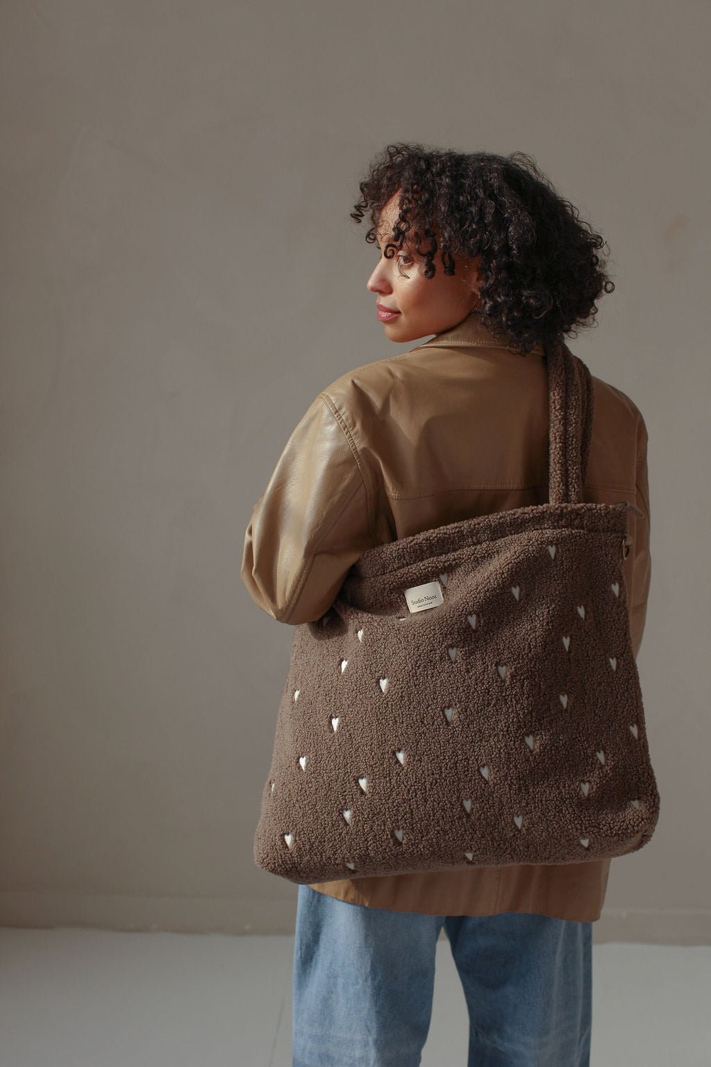 Přebalovací taška STUDIO NOOS Brown Teddy Hearts | Stylové doplňky pro děti a ženy | Lavly.cz