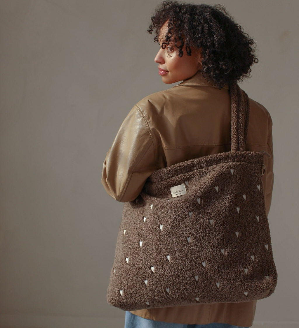Přebalovací taška STUDIO NOOS Brown Teddy Hearts | Stylové doplňky pro děti a ženy | Lavly.cz