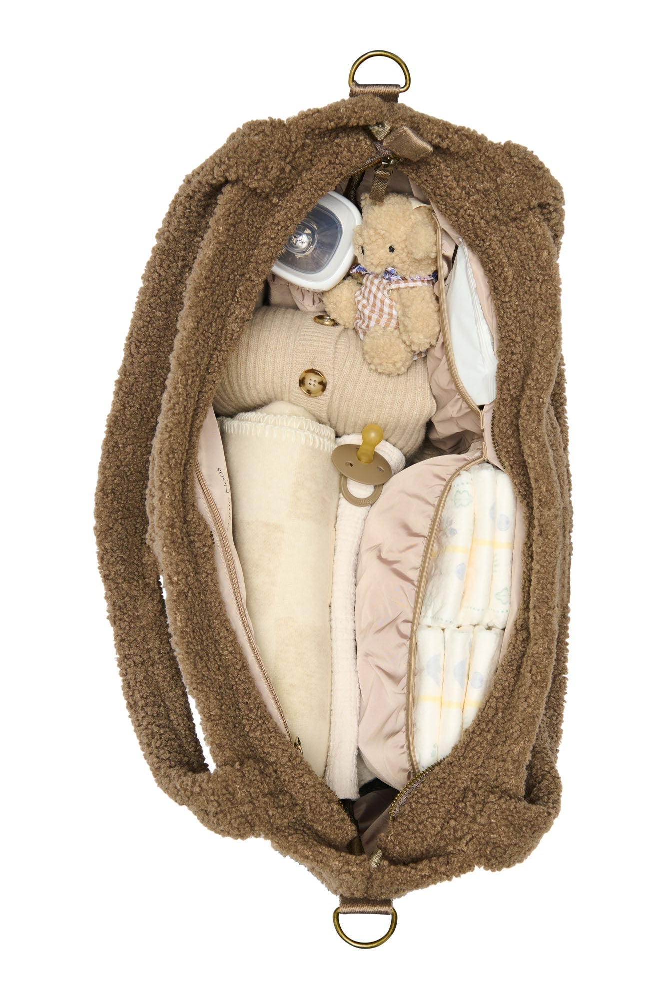 Přebalovací taška STUDIO NOOS Brown Teddy Hearts | Stylové doplňky pro děti a ženy | Lavly.cz