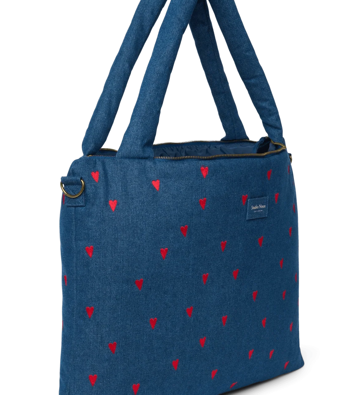 Přebalovací taška STUDIO NOOS Dark Blue Red Hearts Denim | Lavly.cz