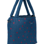 Přebalovací taška STUDIO NOOS Dark Blue Red Hearts Denim | Lavly.cz