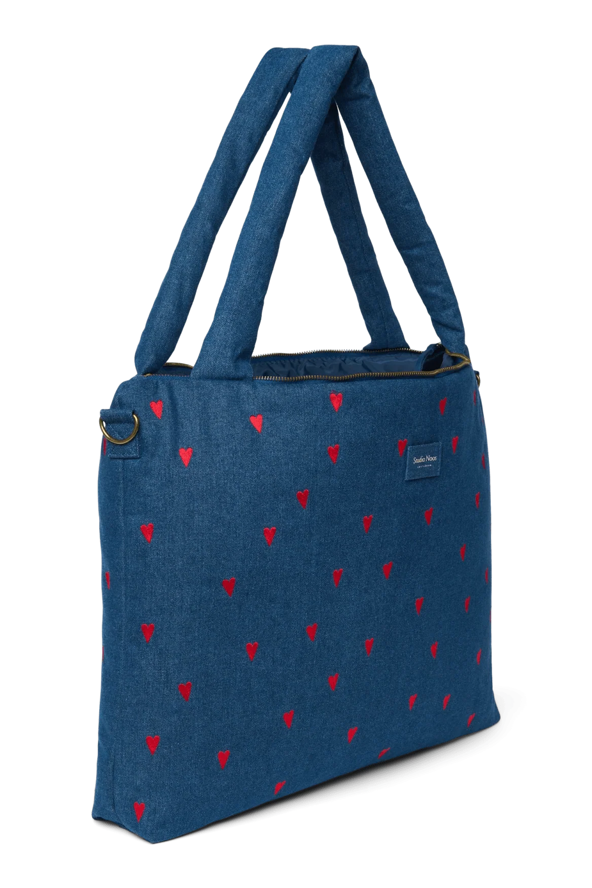 Přebalovací taška STUDIO NOOS Dark Blue Red Hearts Denim | Lavly.cz