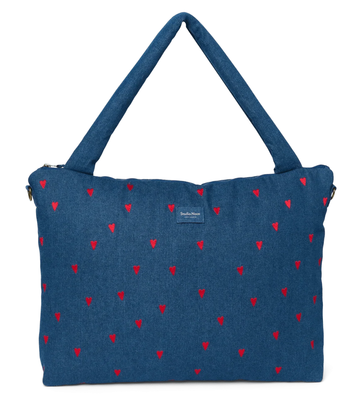 Přebalovací taška STUDIO NOOS Dark Blue Red Hearts Denim | Lavly.cz