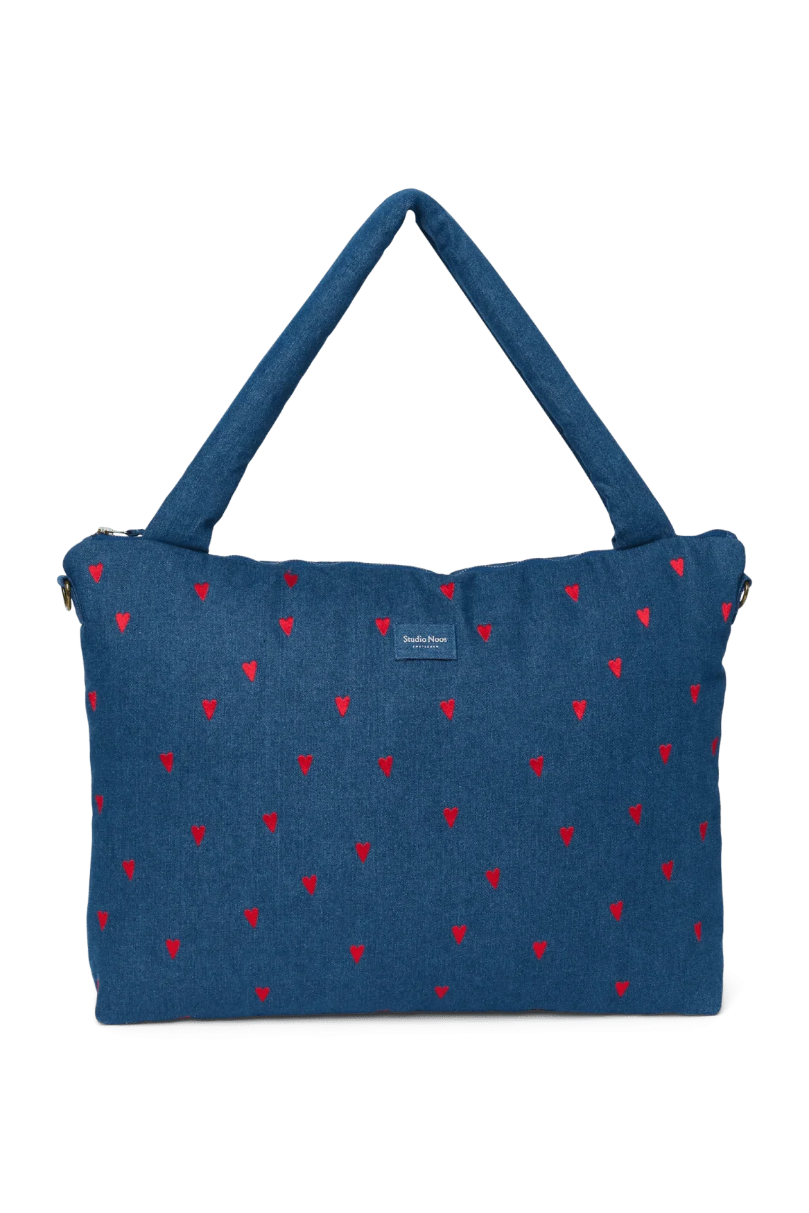 Přebalovací taška STUDIO NOOS Dark Blue Red Hearts Denim | Lavly.cz