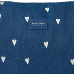 Přebalovací taška STUDIO NOOS Dark Blue White Hearts Denim | Lavly.cz