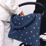 Přebalovací taška STUDIO NOOS Dark Blue White Hearts Denim | Lavly.cz