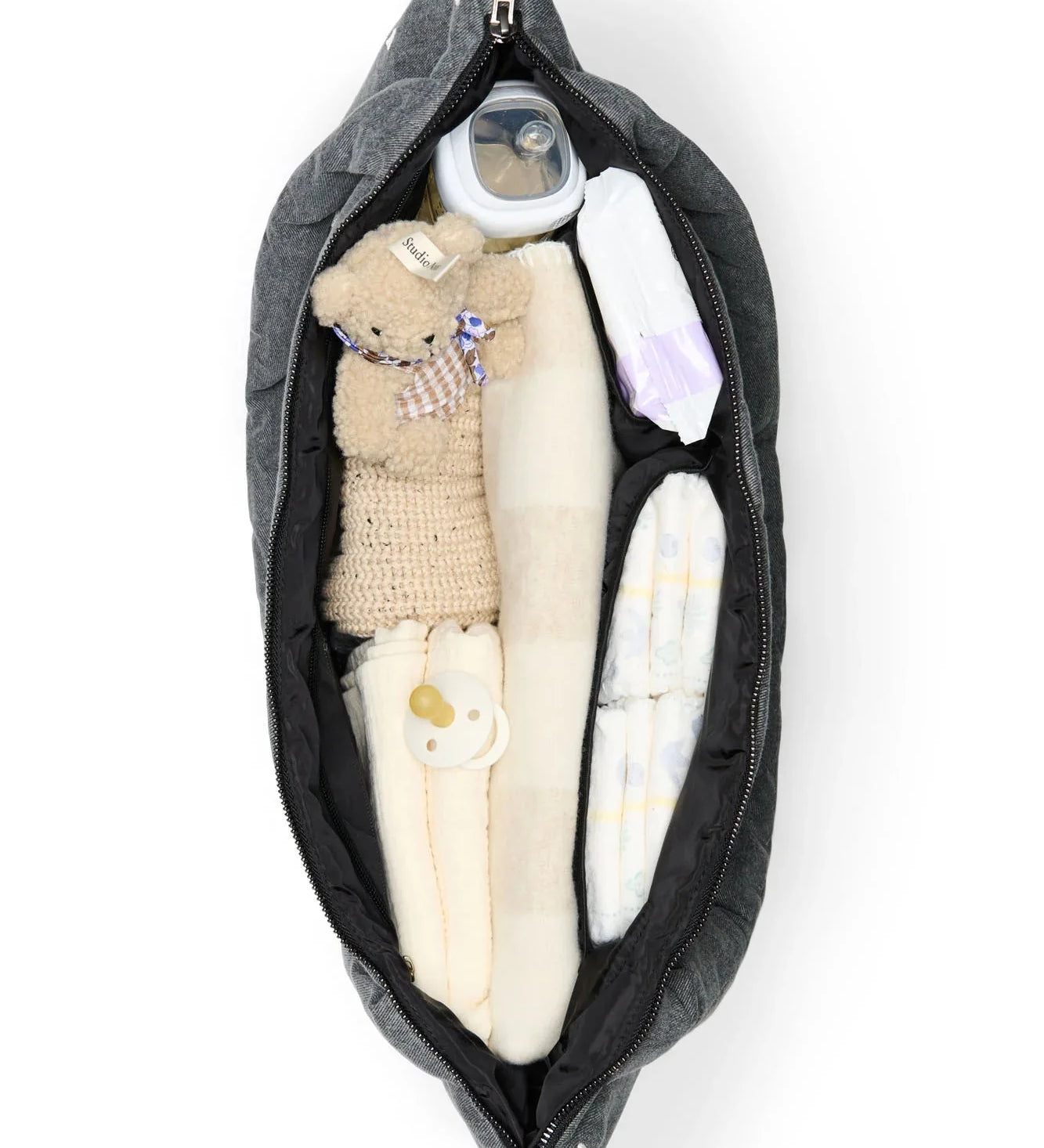 Přebalovací taška STUDIO NOOS Grey Denim Hearts | Lavly.cz