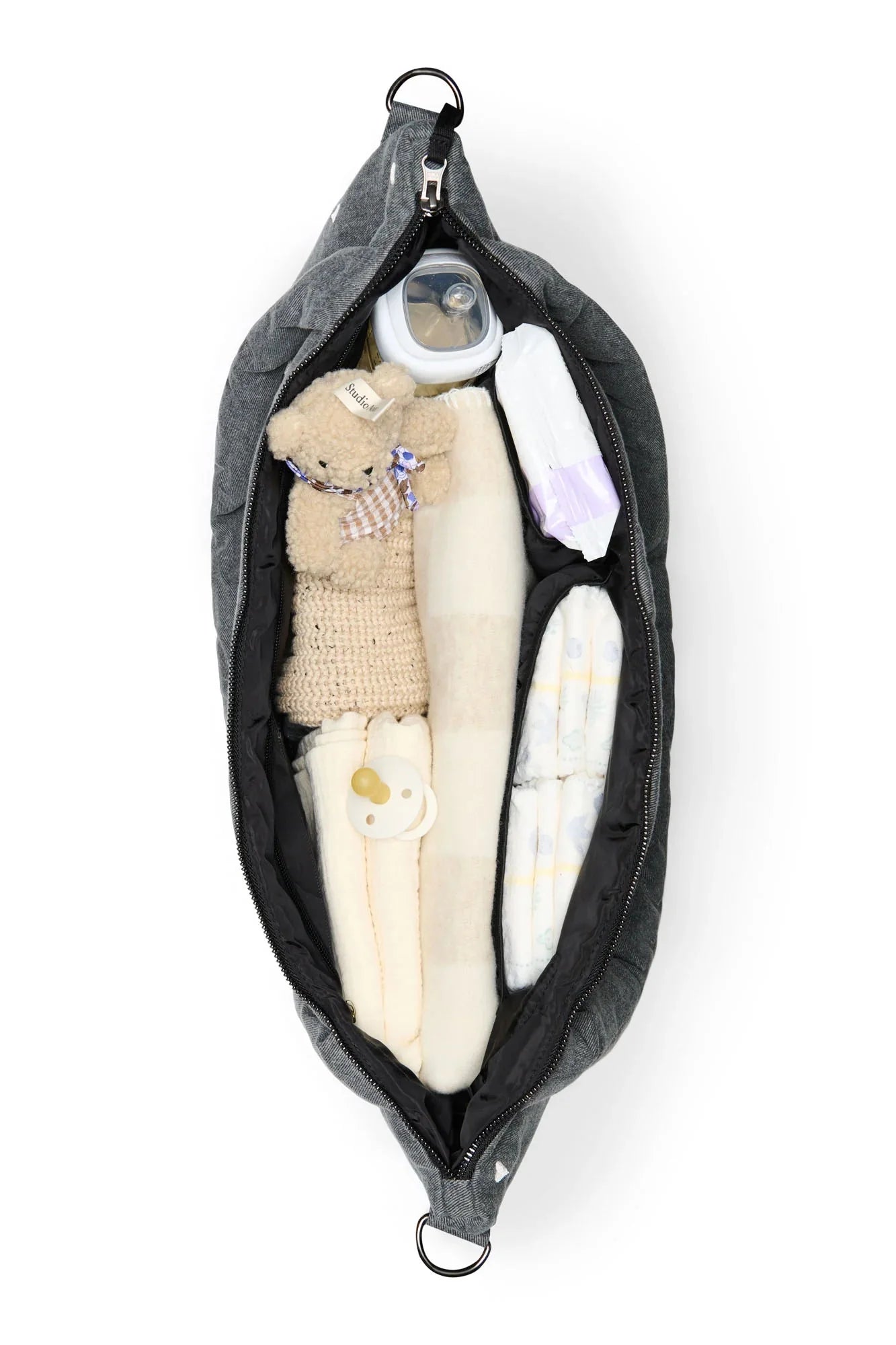 Přebalovací taška STUDIO NOOS Grey Denim Hearts | Lavly.cz