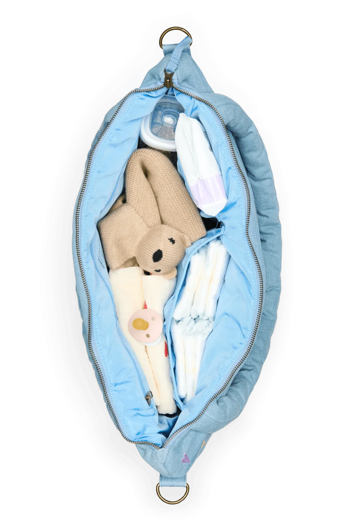 Přebalovací taška STUDIO NOOS Light Blue Hearts Denim | Lavly.cz